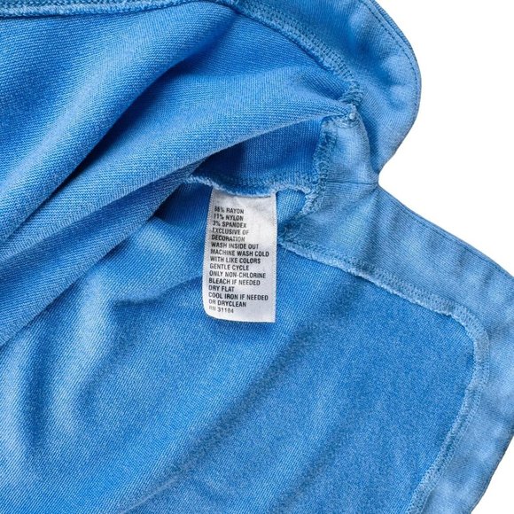 Crown & Ivy Petite Womens PXL Light‎ Blue Striped 3/4 Sleeve Top - Picture 4 of 6